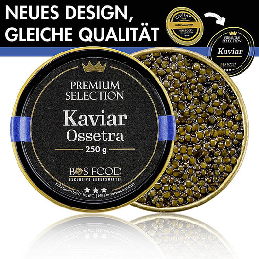 Selectie Ossetra kaviaar (Acipenser gueldenstaedtii), 250 g