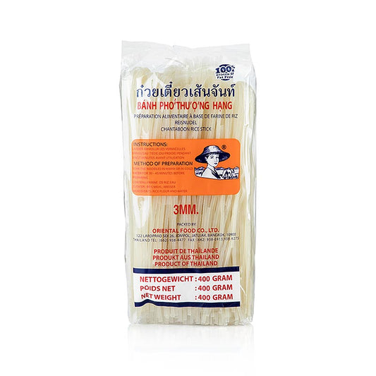Rijst tagliatelle, 3mm breed, 400 g, gluten-free rice-based pasta noodles
