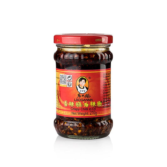 Crispy Chili Oil - Chili in olie met knapperige uien, Lao Gan Ma, 210 g