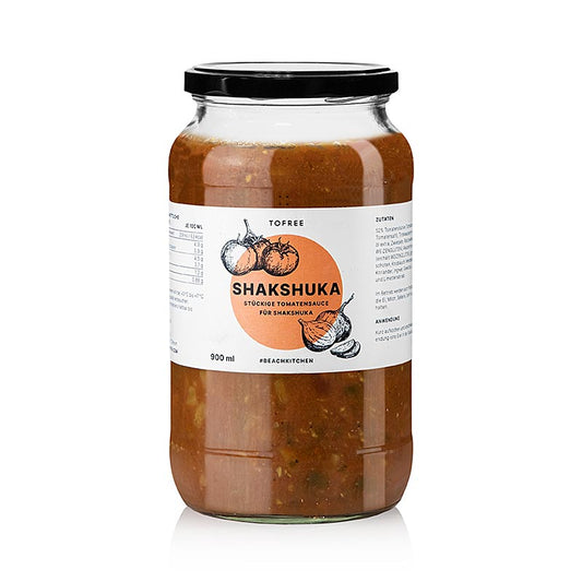 Shakshuka, tomatensaus basis voor eiergerechten, TOFREE-noord, 900 ml - een smakelijke saus gemaakt van tomaten, kruiden en specerijen, perfect voor het bereiden van heerlijke eiergerechten