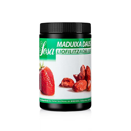 Verpakte Sosa gevriesdroogde aardbeienblokjes (38015), 60 g, perfect voor bakken en decoreren van desserts