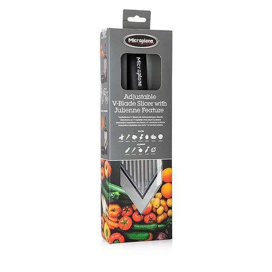 Microplane V-rasp, verstelbaar, met julienne-mesjes, 1 stuk