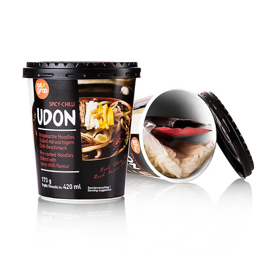 Instant Udon Cup-noedels, Spicy Chili (pittig), Zuid-Korea, Allgroo, 173 g