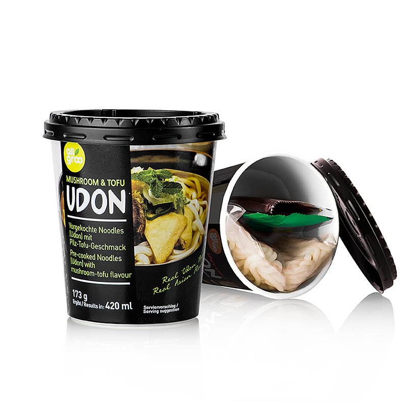 Instant Udon Cup-noedels, Mushroom & Tofu (paddenstoelen), Zuid-Korea, Allgroo, 173 g