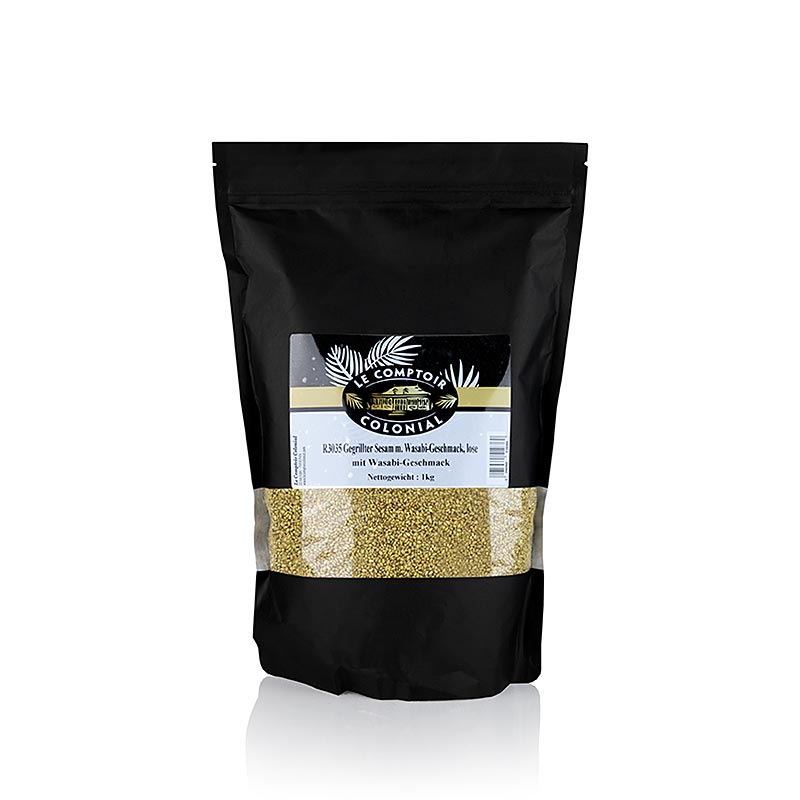 Sesamzaad, geroosterd met wasabi-smaak, 1 kg - high-quality, flavorful sesame seeds with a spicy wasabi twist, perfect for seasoning and snacking