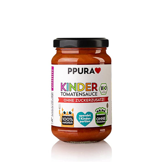 Biologische Ppura Sugo Kids tomatensaus zonder toegevoegde suiker, 340 g