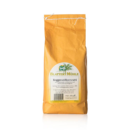 Blattert Mühle volkoren roggemeel, 1 kg - whole grain rye flour, perfect for baking bread and other recipes