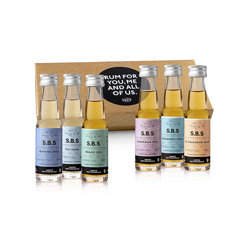 SBS rum experience pakket, zeldzaamheden op vat, 120 ml, 6 x 20ml