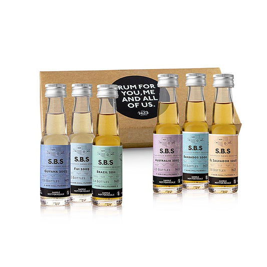 SBS rum experience pakket, zeldzaamheden op vat, 120 ml, 6 x 20ml