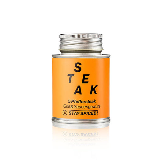 70 gram shakerblikje met kruidenpreparaat voor 5-peper steak, om te blijven genieten van een heerlijk gekruid gerecht