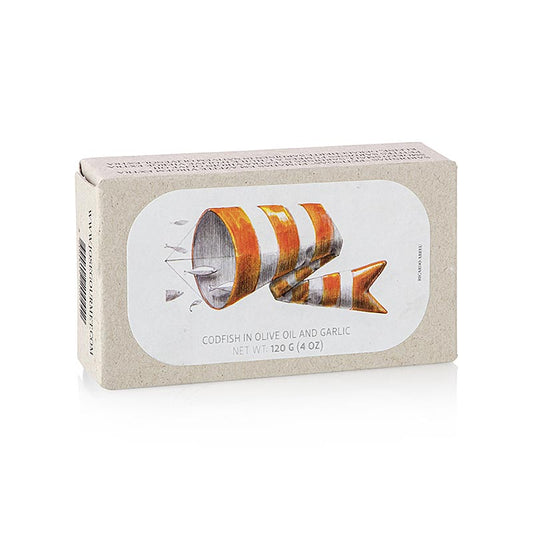 Kabeljauw (stockfish), in olijfolie + knoflook, Jose Gourmet, 120 g