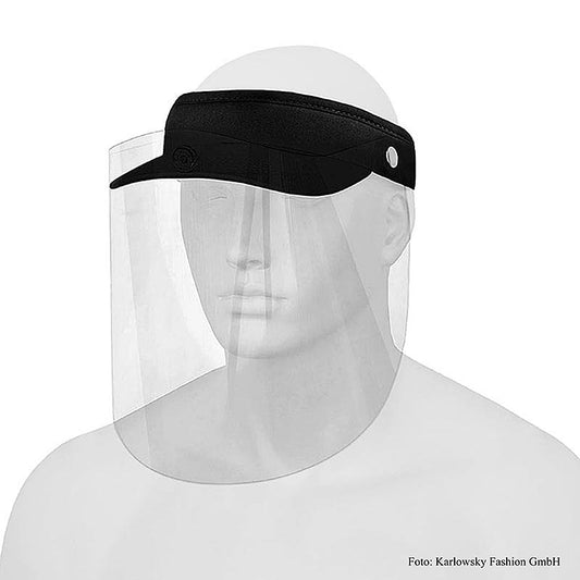 Black adjustable activity cap with detachable visor, one size, 1 piece