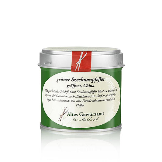Szechuanpeper (Sichuan/bergpeper), groen, geopend, Altes Gewürzamt, 35 g