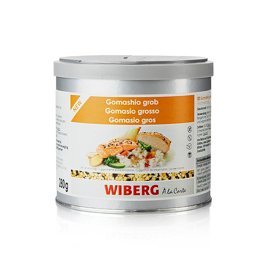 Wiberg Gomashio, grof, kruidenmix, 280 g - een zoutmengsel met kruiden in een pot van 280 gram