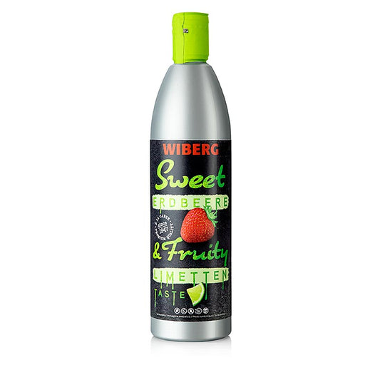 Zoete en fruitige saus van WIBERG met aardbei en limoen, 500 ml - heerlijke toevoeging voor diverse gerechten en desserts