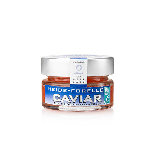 Heide forelkaviaar, met Sylt zeezout, oranjerood, ASC, 50 g