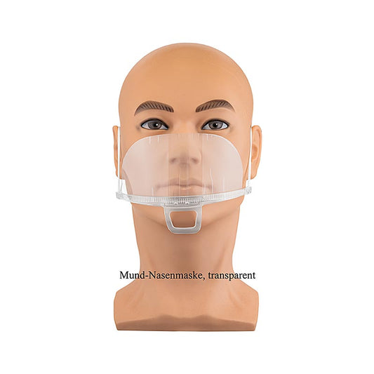Mond-neusmasker, transparant, van polycarbonaat, 100% Chef, 1 stuk
