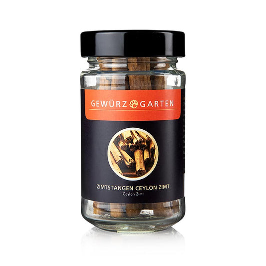 Whole Ceylon cinnamon sticks from Gewürzgarten, approximately 8-10 pieces, sourced from Sri Lanka, in a 40 gram pack