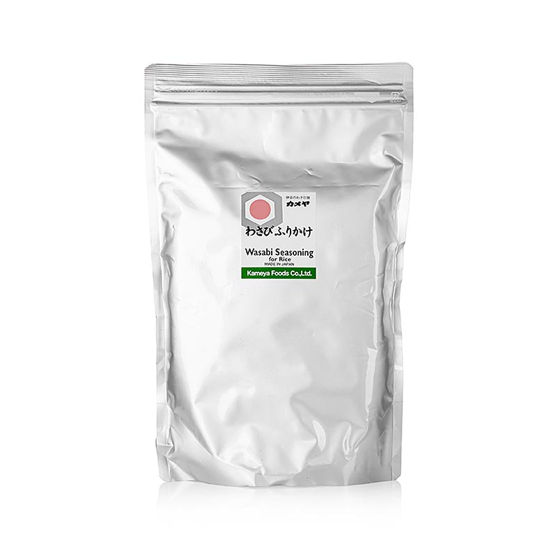 500g package of Furikake, a Japanese rice seasoning with wasabi flavor, nori, and sesame seeds, perfect for enhancing the flavor of rice dishes