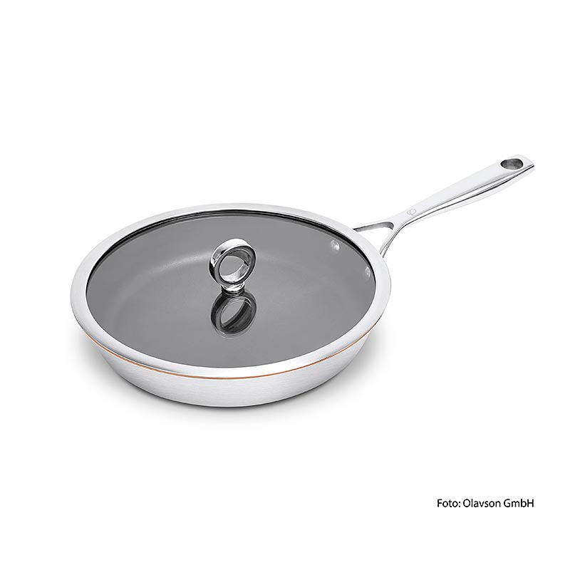 Olavson koperen pan, met deksel, gecoat, 26 cm, voor alle soorten fornuizen, 1 stuk