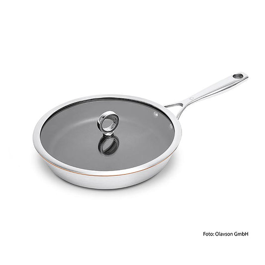 Olavson koperen pan, met deksel, gecoat, 26 cm, voor alle soorten fornuizen, 1 stuk
