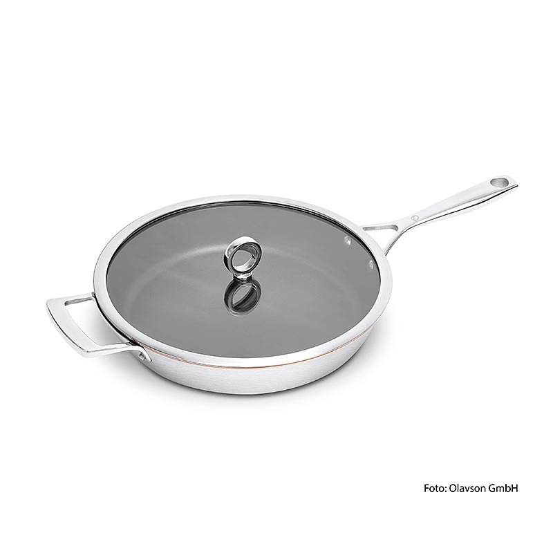 Olavson koperen pan, met deksel, gecoat, 30 cm, voor alle soorten fornuizen, 1 stuk