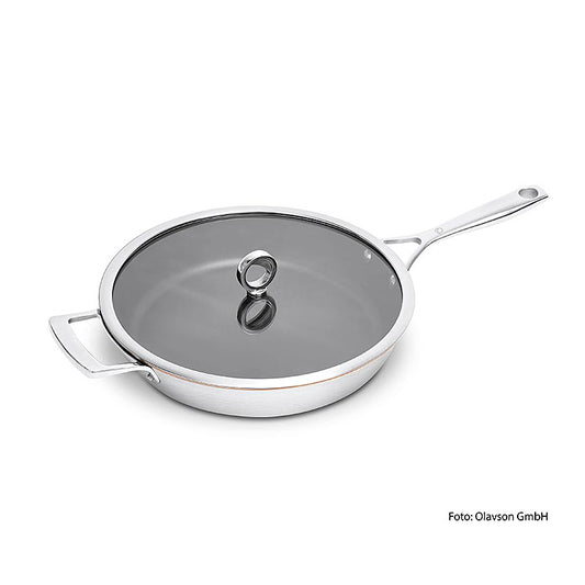 Olavson koperen pan, met deksel, gecoat, 30 cm, voor alle soorten fornuizen, 1 stuk