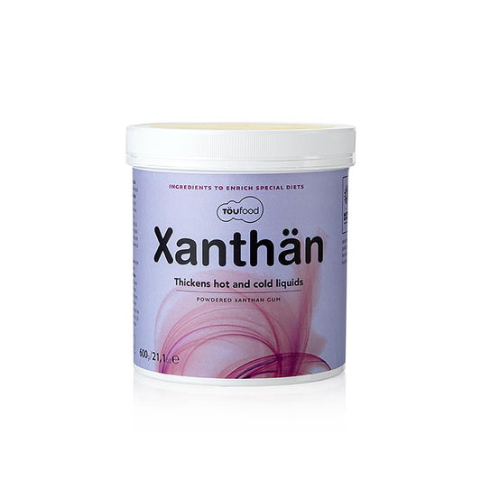 Productafbeelding van TÖUFOOD XANTHÄN, een verdikkingsmiddel op basis van xanthaangom, verpakt in een pot van 600 gram