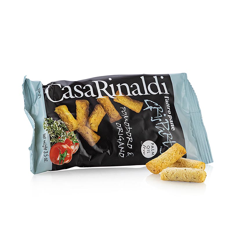 Grisparty - Mini grissini knabbelsnacks met tomaat & oregano, Casa Rinaldi, 100 g