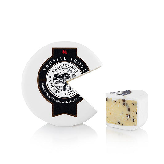 Snowdonia - Truffel Trove, 150 g gerijpte cheddarkaas met truffel en witte was, perfect voor fijnproevers