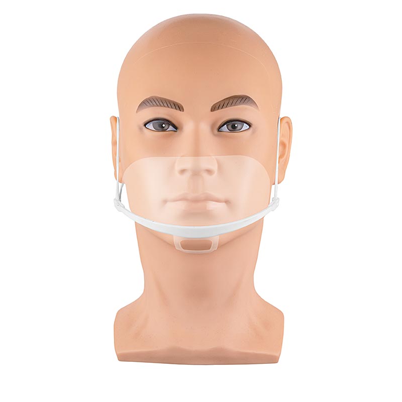 Mond-neusmasker, transparant & wit, van polycarbonaat, 100% Chef, 1 stuk
