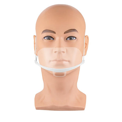 Mond-neusmasker, transparant & wit, van polycarbonaat, 100% Chef, 1 stuk