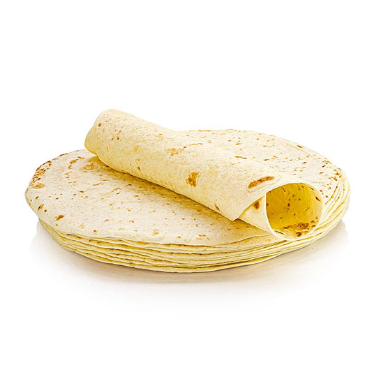 Tarwe tortilla wraps van Poco Loco, 30 cm diameter, verpakking van 145 kg met 15 stuks
