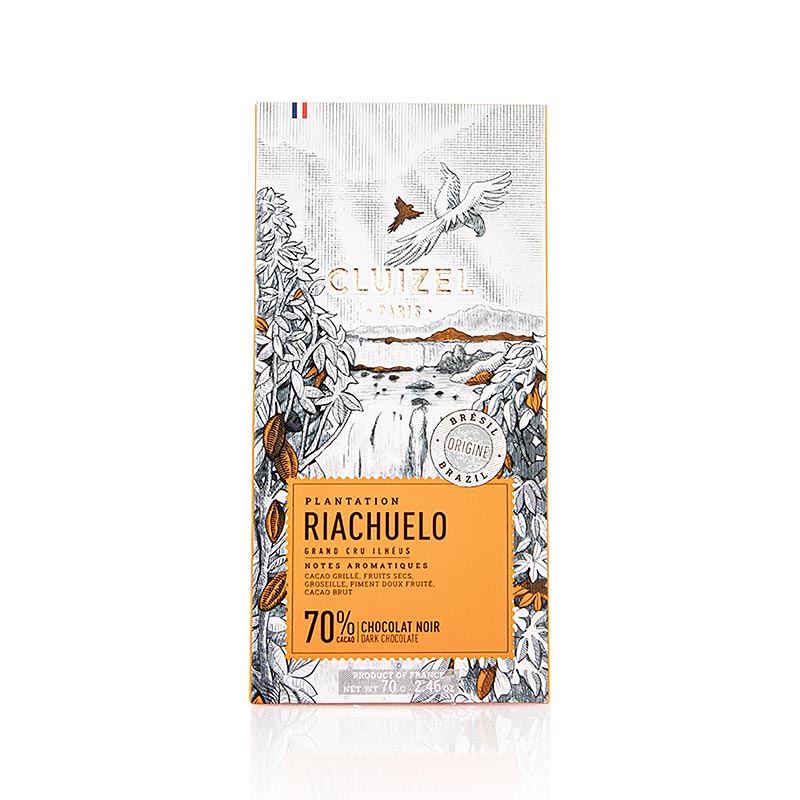Indulge in the rich and decadent 70% pure Plantage Riachuelo chocolate bar by Michel Cluizel, weighing 70 grams (12159)