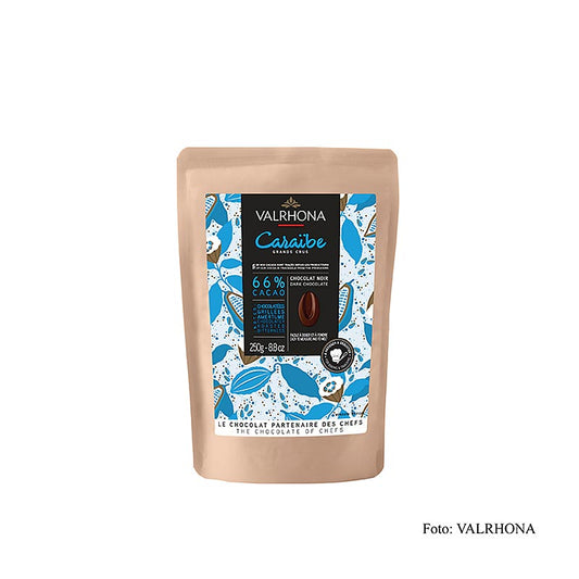 Valrhona Caraibe, pure chocolade, 66%, callets, 250 g