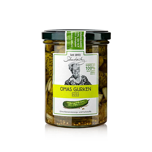 Traditional sweet pickled Oma's augurken in 400g Schudeisky packaging