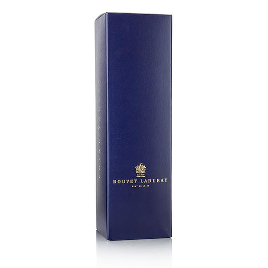 Geschenkverpakking voor Bouvet mousserende wijn magnum fles, blauw, 1 stuk - Luxe blauwe geschenkverpakking voor Bouvet mousserende wijn magnum fles