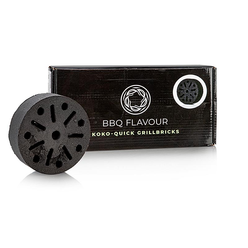 Koko-Quick Grillbricks, briketten van kokos, rond, Yakiniku montargo, 4 stuks