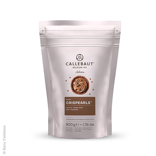 Crispearls Milk, knapperige melkchocoladeparels, Mona Lisa Callebaut, 800 g
