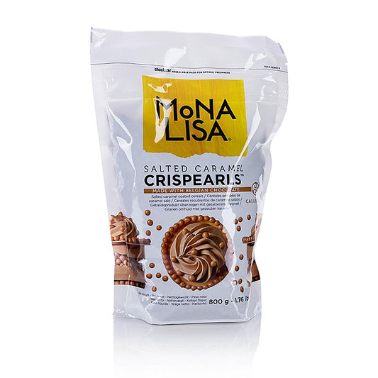 Crispearls Salted Caramel, knapperige gezouten karamelparels, Mona Lisa Callebaut, 800 g