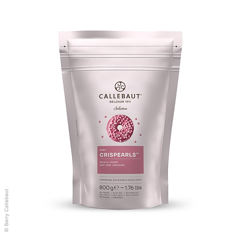 Crispearls Ruby, knapperige roze chocoladeparels, Mona Lisa Callebaut, 800 g