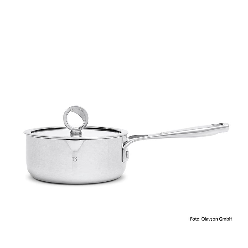 Olavson koperen steelpan, met deksel, 16 cm, 1,3 l, voor alle soorten fornuizen, 1 stuk