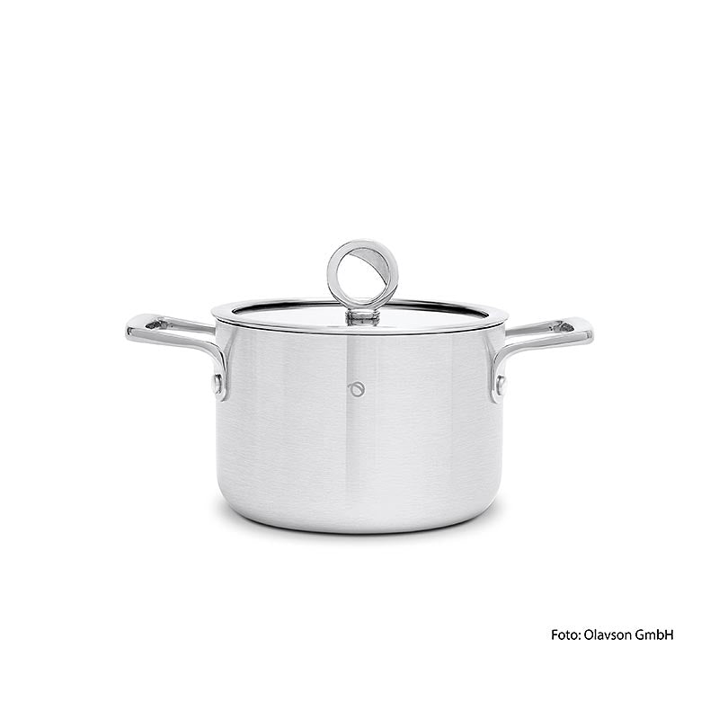 Olavson koperen kern kookpot, met deksel, 16 cm, 2 l, voor alle soorten fornuizen, 1 stuk