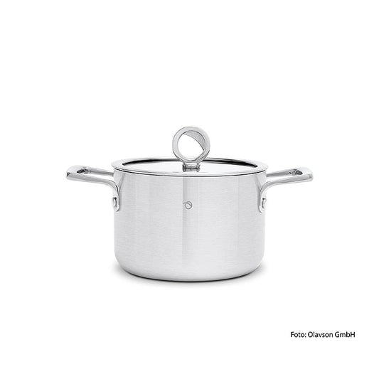 Olavson koperen kern kookpot, met deksel, 16 cm, 2 l, voor alle soorten fornuizen, 1 stuk