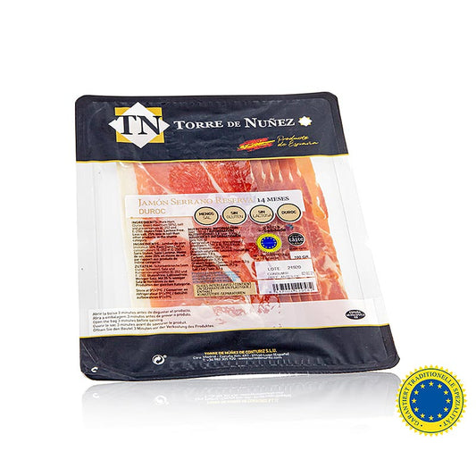 Jamon Serrano Reserva g.t.S., 14 maanden, ham in plakjes, Torre de Nunez, 100 g