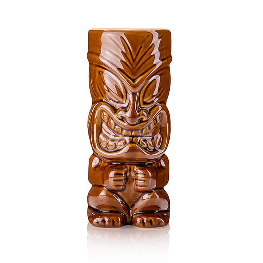 Colorful orange Tiki mok Hua Ka'i glass with 420ml capacity by Libby Glass, perfect for serving tropical drinks, 1 piece