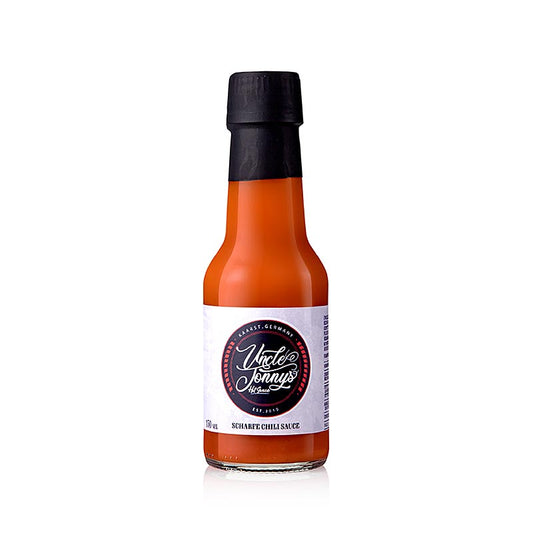 Foto van Uncle Jonny's Hete Saus, een pittige chilisaus van 150 ml