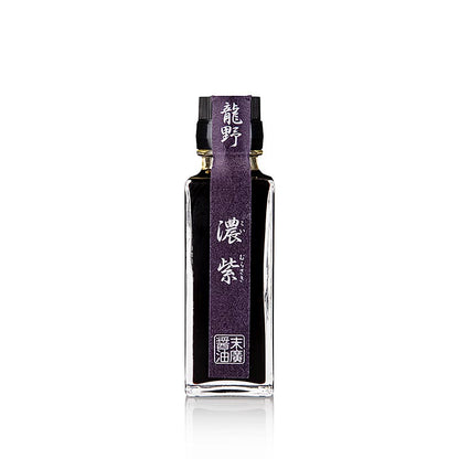 100 ml bottle of Suehiro Shoyu Sandanshikomi with rich, deep color and elegant packaging