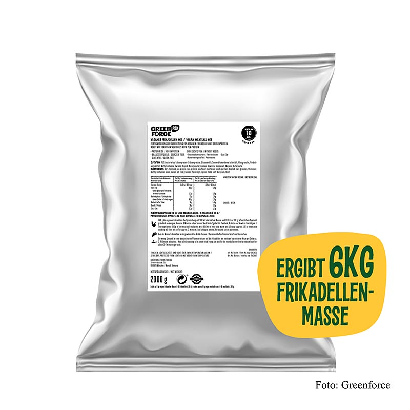 Greenforce kant-en-klare mix voor veganistische gehaktballen, gemaakt van erwteneiwit, 2 kg