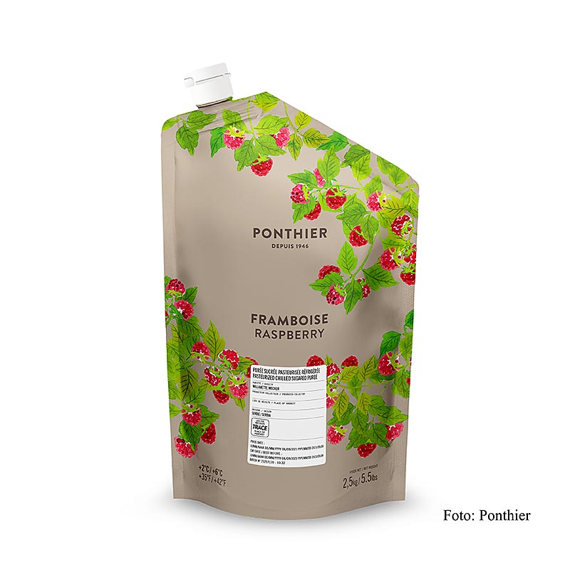 Ponthier frambozenpuree, met suiker, 2,5 kg, 2,5 kg